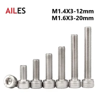 m1 4 m1 6 a2 70 304 stainless steel allen hexagon hex socket cap head screws bolt din912 m1 4 m1 6x3 4 5 6 7 8 10 12 20mm