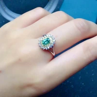 classic 925 silver emerald wedding ring for woman 0 4ct 4mm6mm 100 natural emerald ring gift for wife