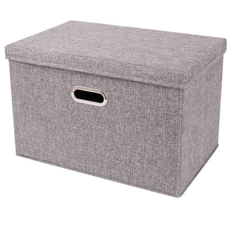 

size Washable cotton linen Storage Box With lid Clothes Socks Toy Snacks Sundries organizer Cosmetics storage S6S11L17