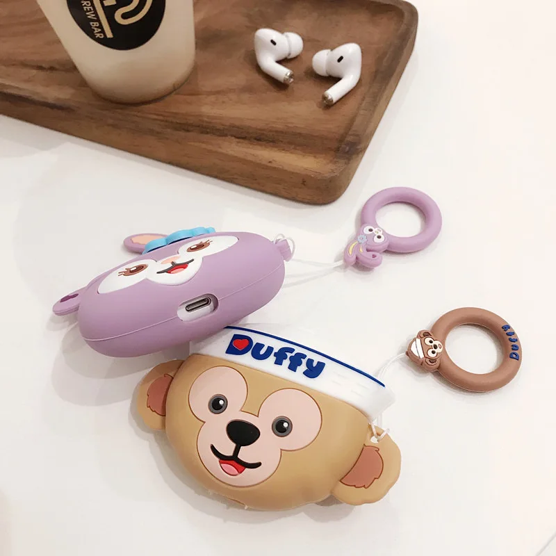 3D силиконовый чехол для Airpods Pro милый Bluetooth наушников Airpod Air Pods 3 с брелком Duffy Bear |