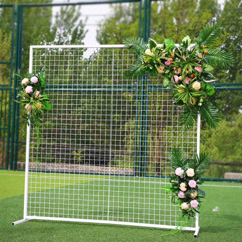 

iron square mesh wedding decoration arch mariage birthday party background for flower balloon door rack wedding backdrop stand