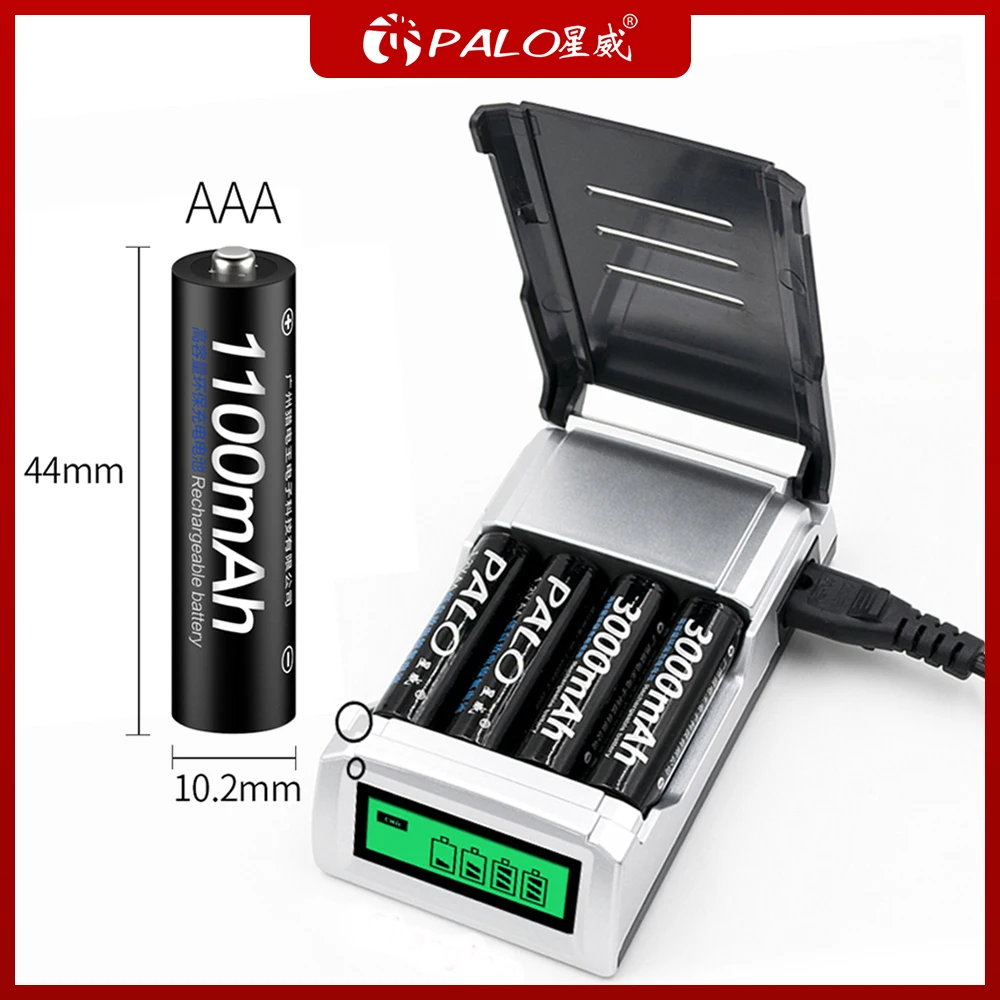 Аккумуляторная батарея PALO AAA 1 2 в Ni MH зарядное устройство для игрушек зубных щеток