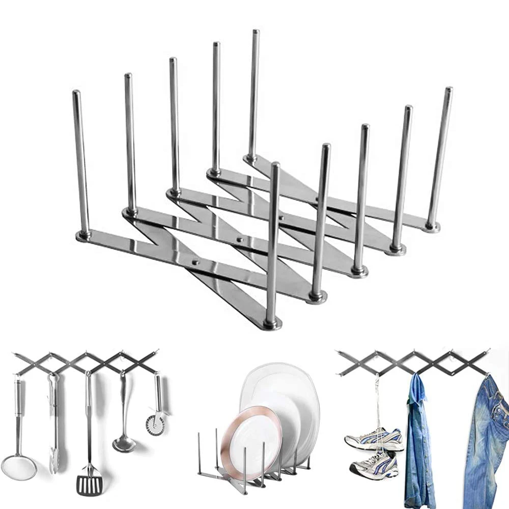 Выдвижная стойка для хранения Складная Многофункциональная отпаривания посуды