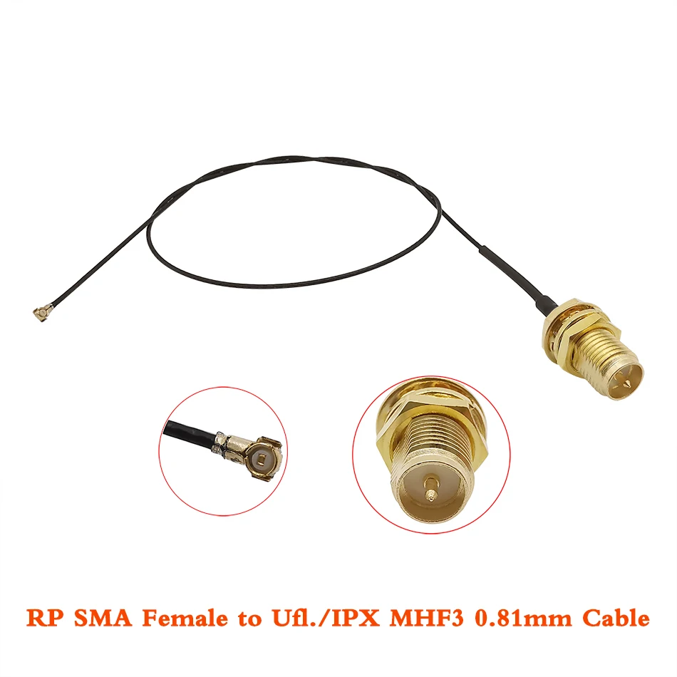 

1Pcs RP SMA Female to IPX UFL MHF3 0.81MM Cable Pigtail Jumper Connector IPX MHF3 to RP SMA Jack Bulkhead for PCI WiFi Antenna