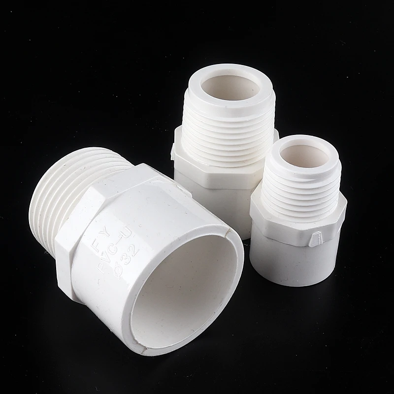 

20-50mm ~1/2"-1.5" Male Thread PVC Quick Equal Straight Connector Water Pipe Joint Aquarium Parts Garden Irrigation Adapter