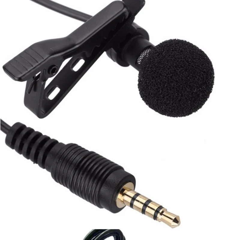 

Mini Portable Lavalier Microphone Condenser Clip-on Lapel Mic Wired Microfon