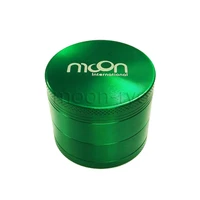 moon green 4 layers metal chromium crusher tobacco smoke herb spice grinder