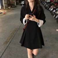 korean fashion blazer dress women elegant office lady long sleeve dress black mini slim casual y2k blazer dress 2021 autumn new
