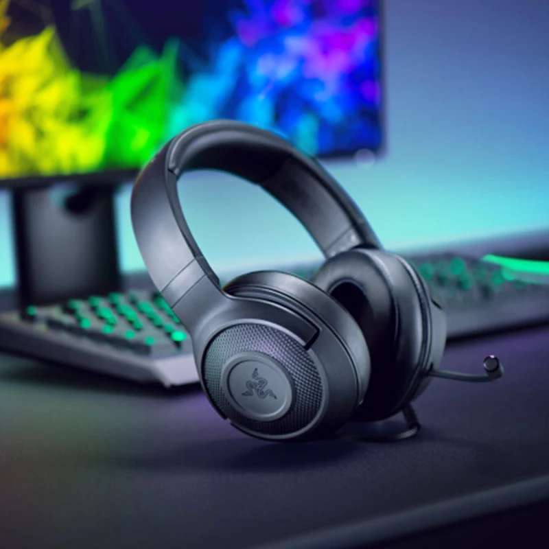 Оригинальная игровая гарнитура razer Kraken X, 7,1 объемный звук, ультралегкие наушники с шумоподавлением для ПК/ноутбука/Xbox/телефона, геймера