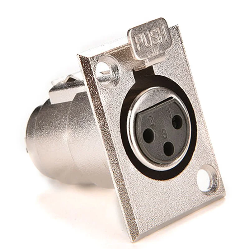 Гнездо шасси 3 Pin XLR разъёмная монтажная панель Разъем никелевый