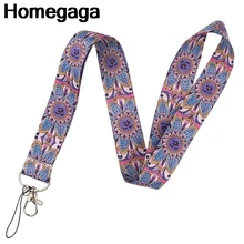 Homegaga Йога цветы узоры винтажный ключ ремешок для ключей ID