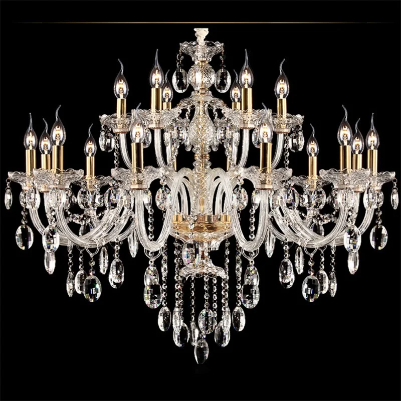 

OUFULA Crystal Chandelier Lamp European Style Hanging LED Candle Pendant Light Decorative Fixtures for Home Living Room