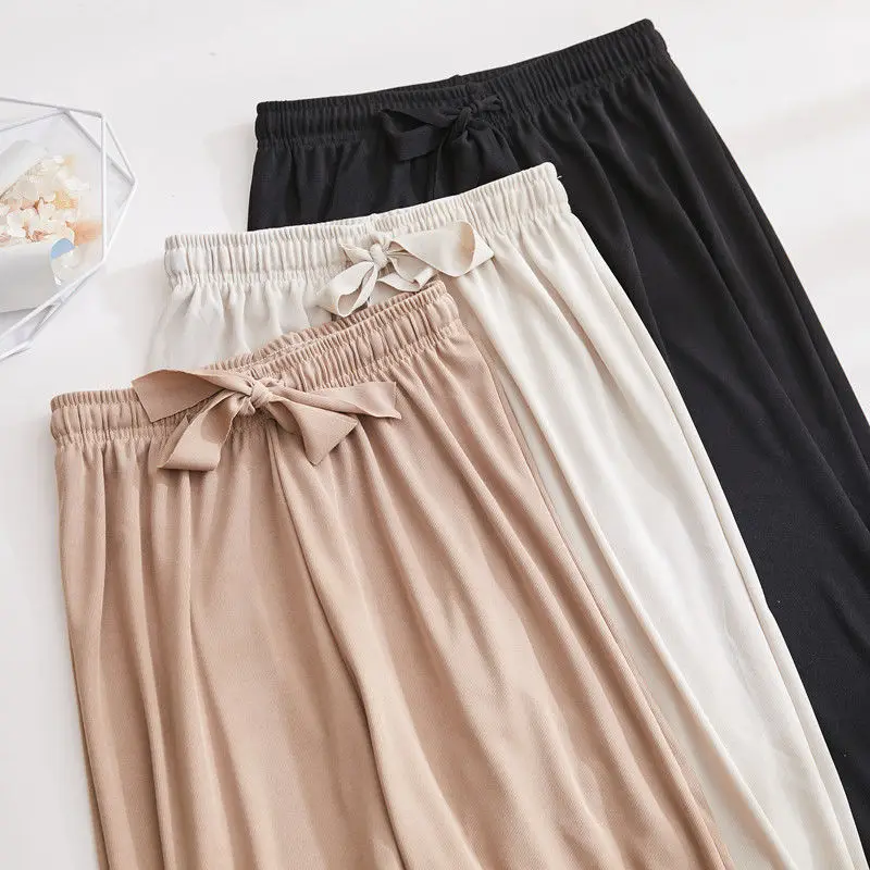 

Women Summer 2021 Fashion High Waist Pants Casual Loose Aesthetic Straight Harajuku Wide Leg Elegant Office Ladies Trousers New