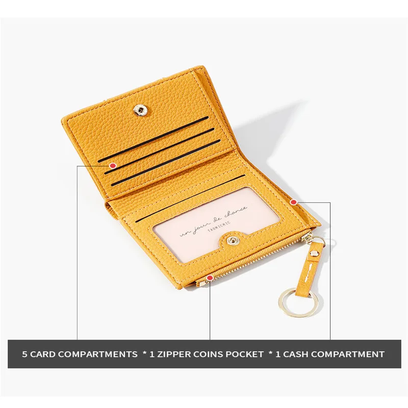 Женский кошелек для монет с несколькими картами в Корейском стиле однотонный