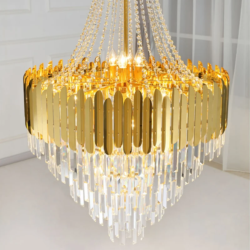 

Luxo moderno lustre de cristal iluminaÃ§Ã£o alta qualidade ouro para sala estar quarto led avize lÃ¢mpada pendurada