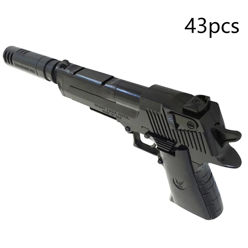 Сборные игрушки строительные блоки пистолет сделай сам блочный с глушителем