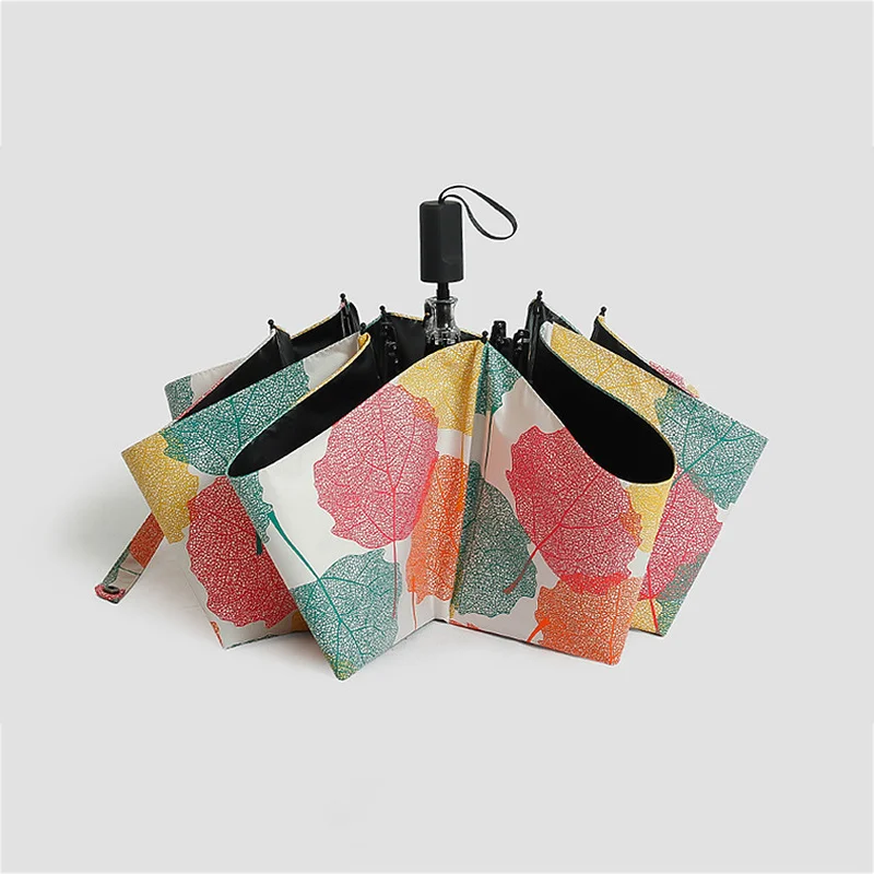 Женский складной зонт с Кленовым листом креативный ульсветильник Зонт черным