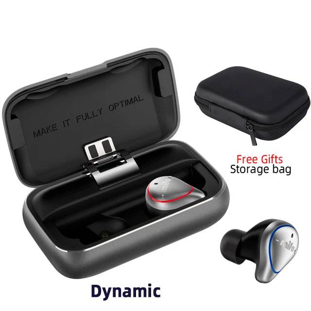 Mifo O5, Bluetooth 5,0, настоящие беспроводные наушники, сбалансированные, Bluetooth, наушники, беспроводная гарнитура с зарядным устройством - Цвет: Black-Moving coil