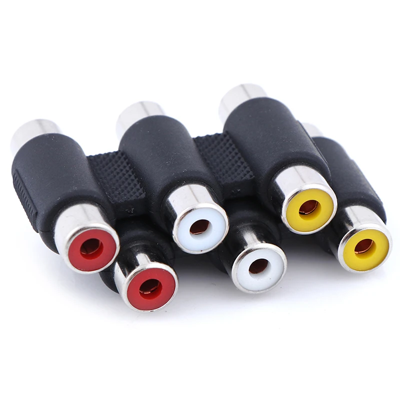 Multi-Functional Audio Video Connector 3 RCA AV Coupler Mini 3RCA Female To Adapter Socket Extension Converter | Строительство и