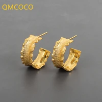 qmcoco 2021 new silver color charm women trendy jewelry simple retro party accessories gifts woman ear accessories