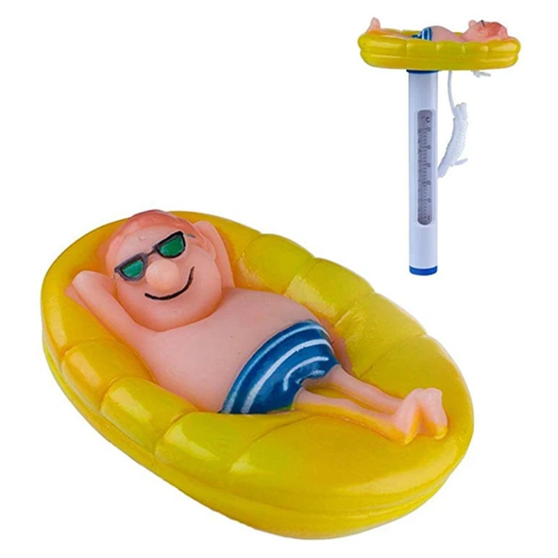 

Floating Pool Thermometer, Floating Guy Large Rope Outdoor/Indoor Pools, Hot Tubs, Spas And Ponds Pool Thermometer Shark