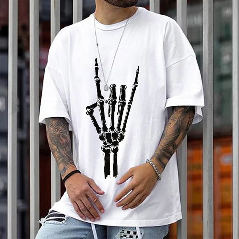 

2021 Summer New Top Short Sleeve Men's T-shirt Graphic Print White Top