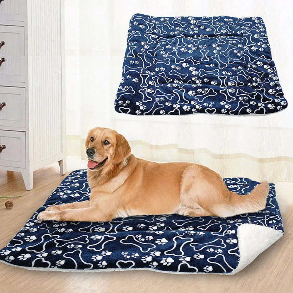 

New Hot Sale Large Flannel Cotton Soft Print Pet Dog Cat Bed Puppy Cushion House Pet Soft Warm Durable Kennel Dog Mat Blanket