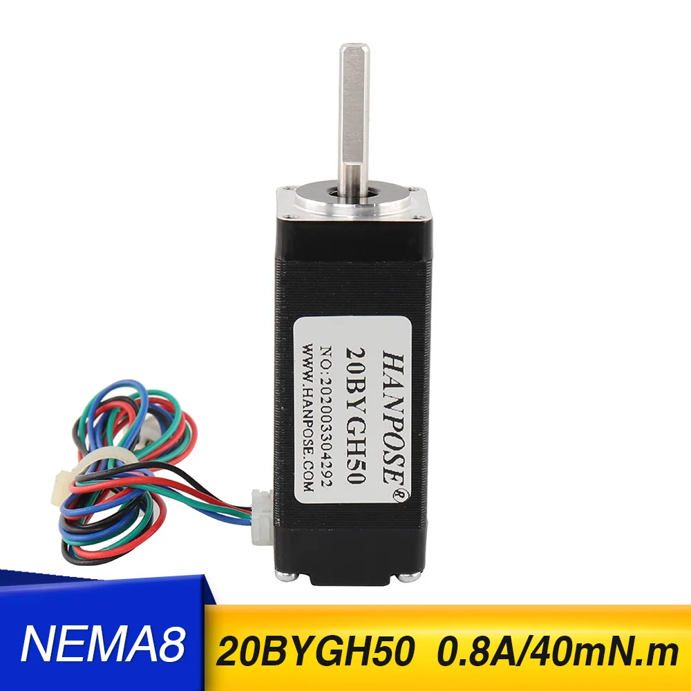 Шаговый двигатель NEMA 8 20 bygh50 1 а Градусов H50 мм для мини-3D принтера запчасти