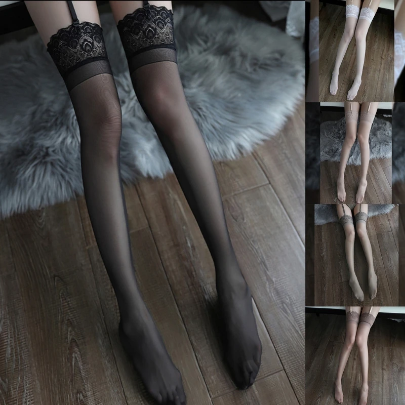 1 пара удобные сексуальные кружевные прозрачные чулки до бедра с павлином