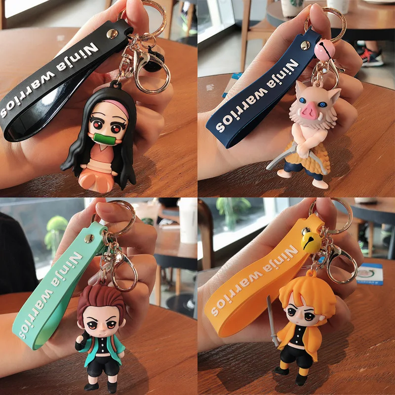 

Anime Demon Slayer : Kimetsu no Yaiba Tanjirou Nezuko Zenitsu Giyuu Inosuke PVC Figure Keychain Model Doll Keyring Pendant