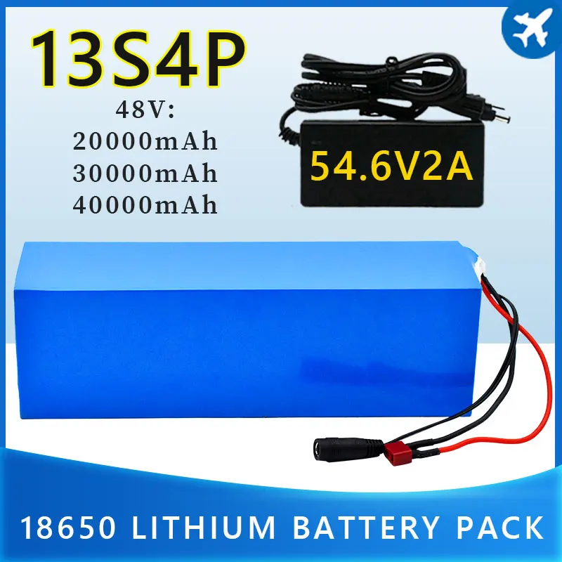 

13S4P 40Ah 1000W 48V 18650 Lithium ion Battery Pack For 54.6v E-bike Electric Bicycle 48v Lithium ion Batteryr With BMS+Charger