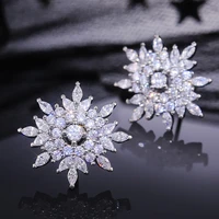 huitan brilliant cubic zirconia women stud earrings for party elegant accessories high quality earring fashion jewelry drop ship
