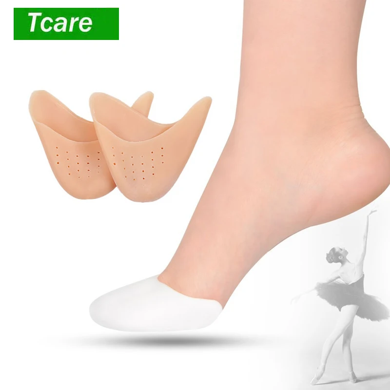 

Tcare Toe Sleeve Metatarsal Pads - Silicone Gel Toe Caps Soft Ballet Pointe Dance Athlete Shoe Pads for Men and Women Foot Care