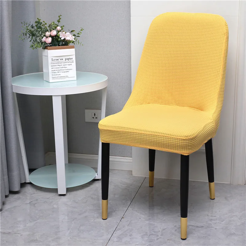 

Stretch Curved Chair Cover Elastic Jacquard Chair Slipcovers Washable Removable Seat Case Protector Hotel Banquet Decor