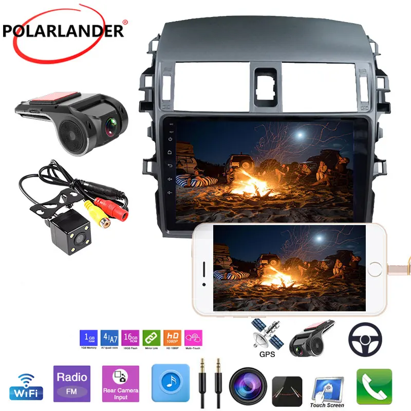 

Автомагнитола 2 Din, 9 дюймов, Android 9,1, 1 Гб + 16 ГБ, GPS-навигация, Wi-Fi, сенсорный экран, USB, IOS, Bluetooth 5,0 для Toyota Corolla 2009-2013
