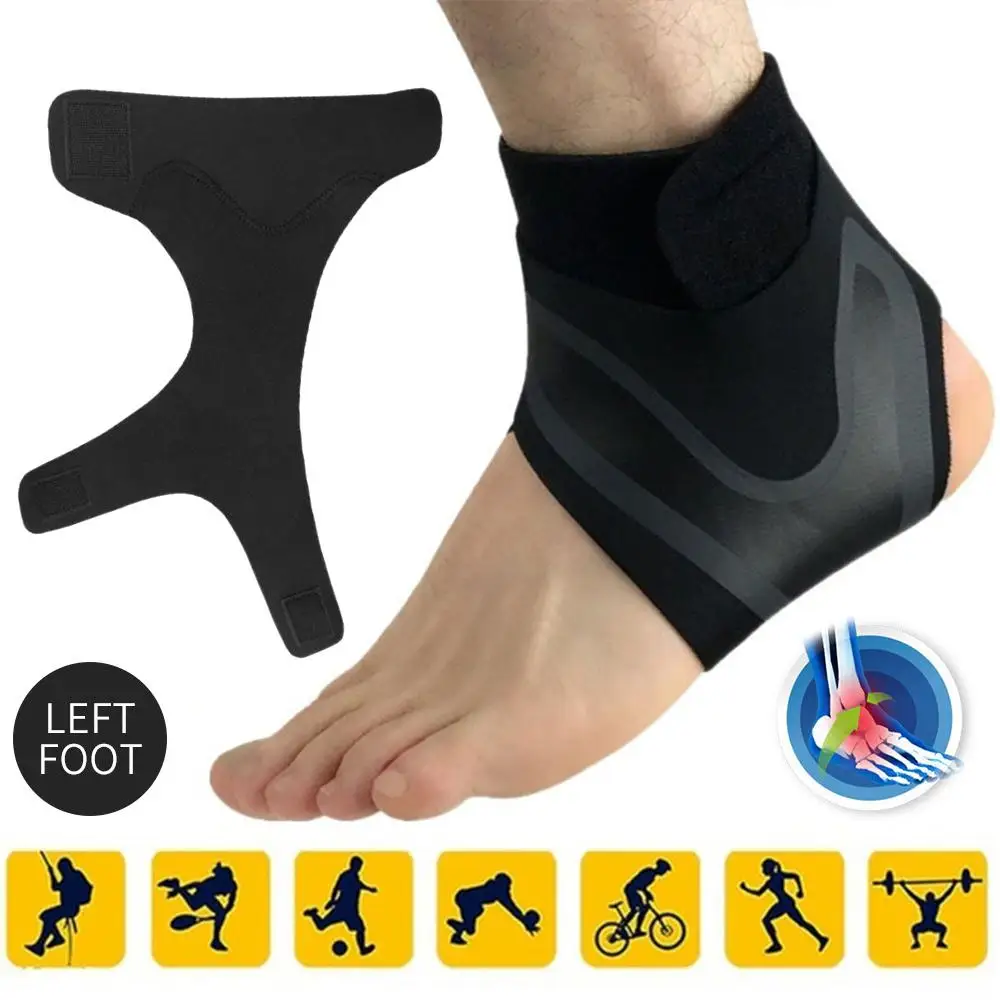 

Portable Black Polyester Fiber Sport Safety Ankle Leg Training Fitness Guard Band Ankle Bandage Protector Sports