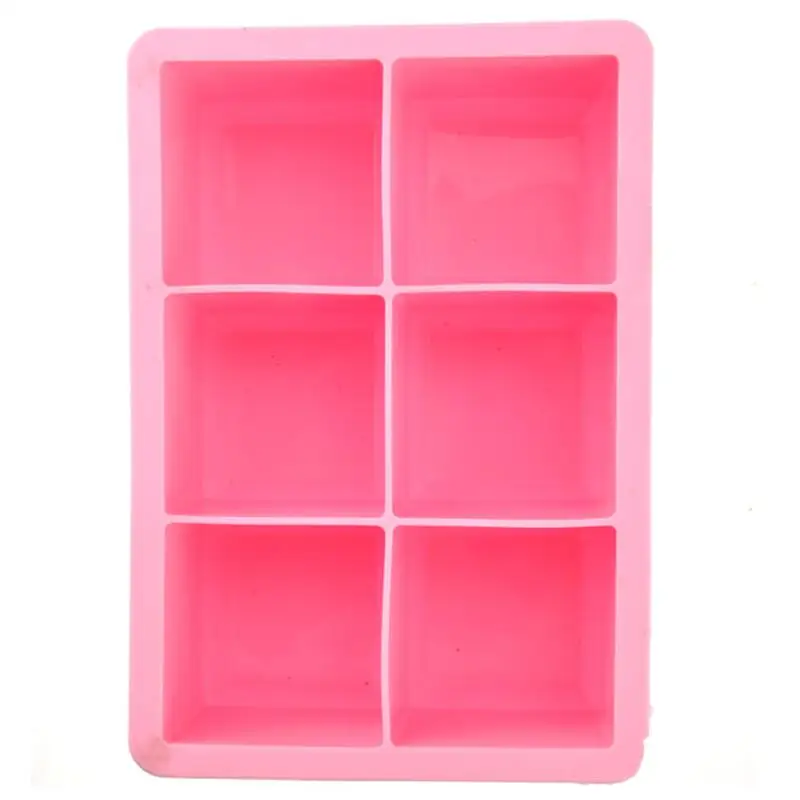 6 квадратных Мягкая силиконовая форма для льда поднос кубика Форма желе пудинга