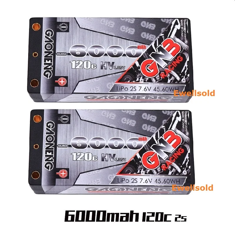 Аккумулятор Gaoneng GNB 2S 6000 мАч 7 6 В HV 120C/240C в жестком корпусе для гоночных автомобилей