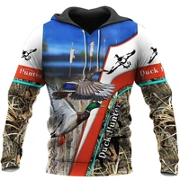 2021 new mens duck hunter 3d fully printed fashion casual zipper hoodie unisex comfortable sweatshirthooded pullover apparel