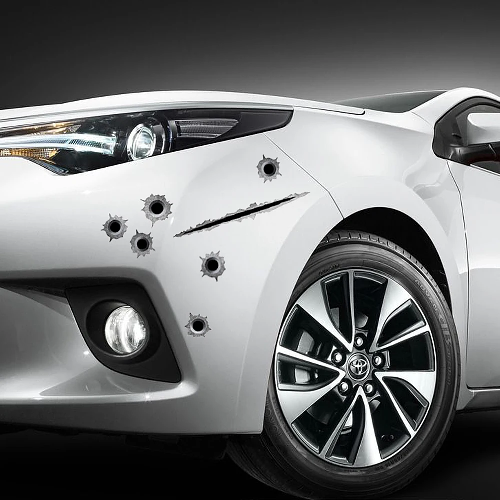 3D крутые наклейки для автомобиля с отверстиями в виде пули Стайлинг Mitsubishi ASX Suzuki