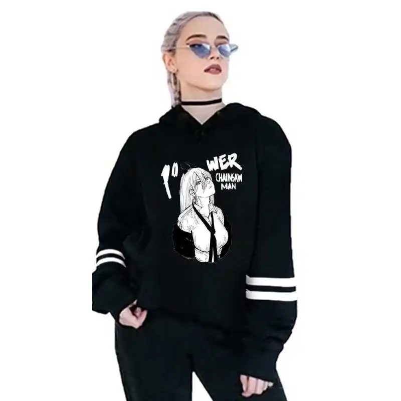 

Крутые японские толстовки с капюшоном бензопила для мужчин, пуловеры в стиле Харадзюку, Мультяшные модные зимние толстовки с капюшоном для ...