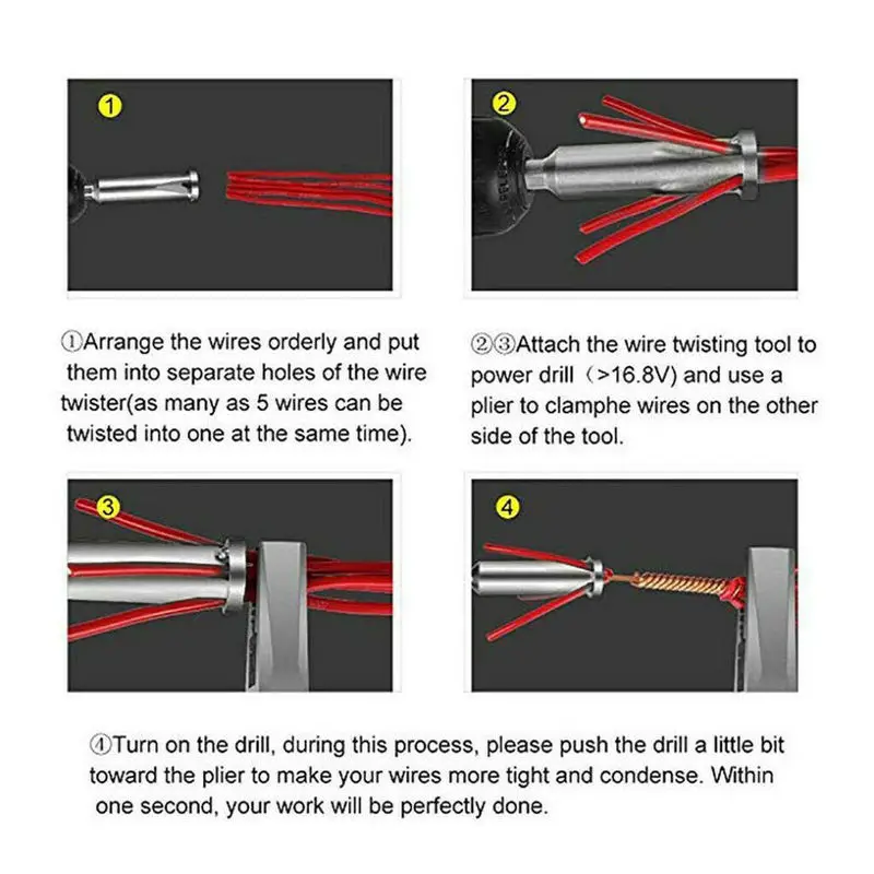 New Electrical Twist Tool 5 Hole Electrician Universal Automatic Twisting Wire Stripping Doubling Machine Connector Clamps | Обустройство