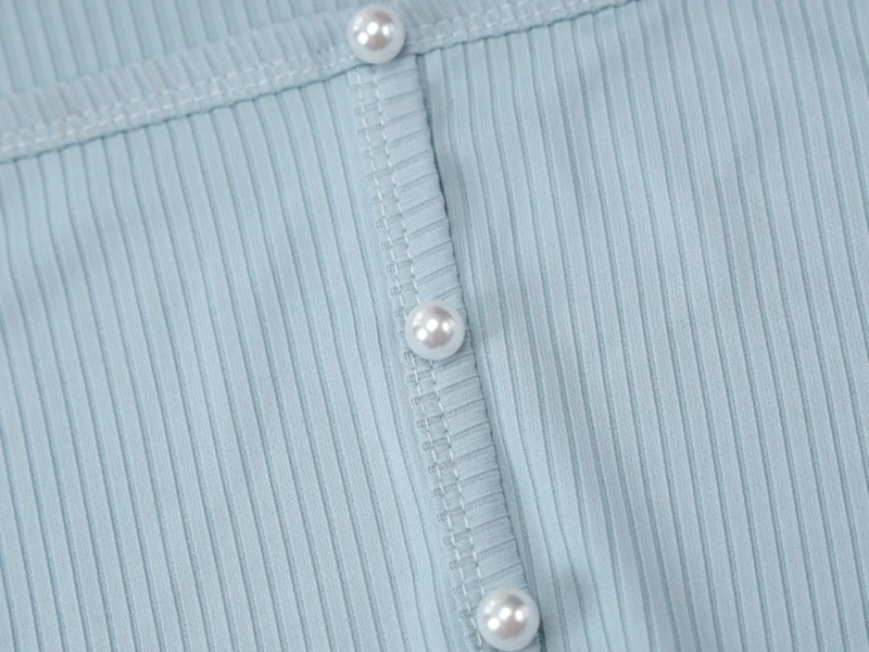 Модный женский базовый однотонный трикотажный укороченный топ сексуальная