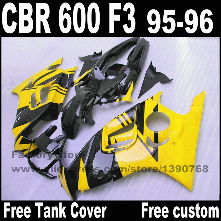 Крышка бака + полный комплект обтекателей для HONDA CBR600 F3 1995 1996 motobike CBR 600 95 96 желто