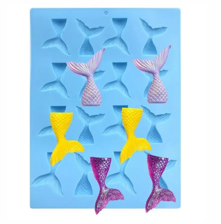 

Mermaid Tail Chocolate Silicone Mold Cookies Fondant Cake Molds Candy Pastry Mould Biscuits Baking Cake Decoration Tools