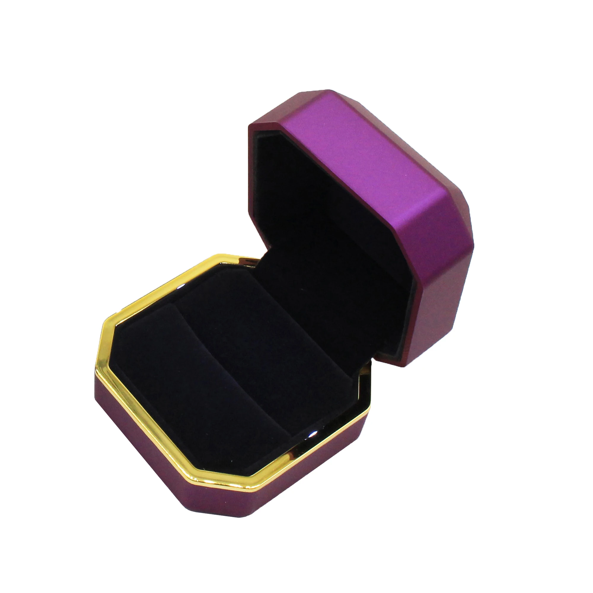 

Purple Ring box LED Lighted luxurious Velvet box High quality Jewelry Display Storage Valentine's Day Gift storage box Wedding