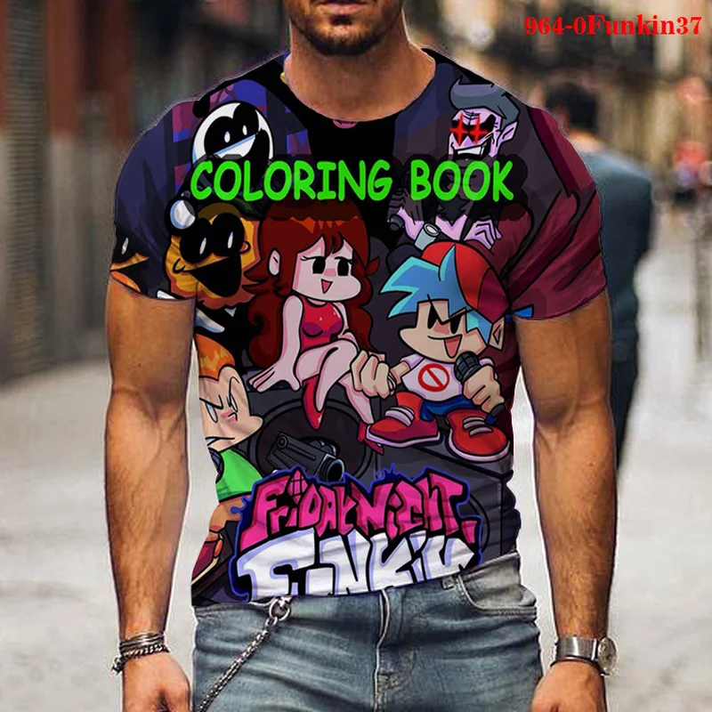 

2021 Hot Sale Friday Night Funkin Game 3D Print Boys T-shirts Fashion Hip Hop Punk Style Casual Streetwear Clothes Men Clothing