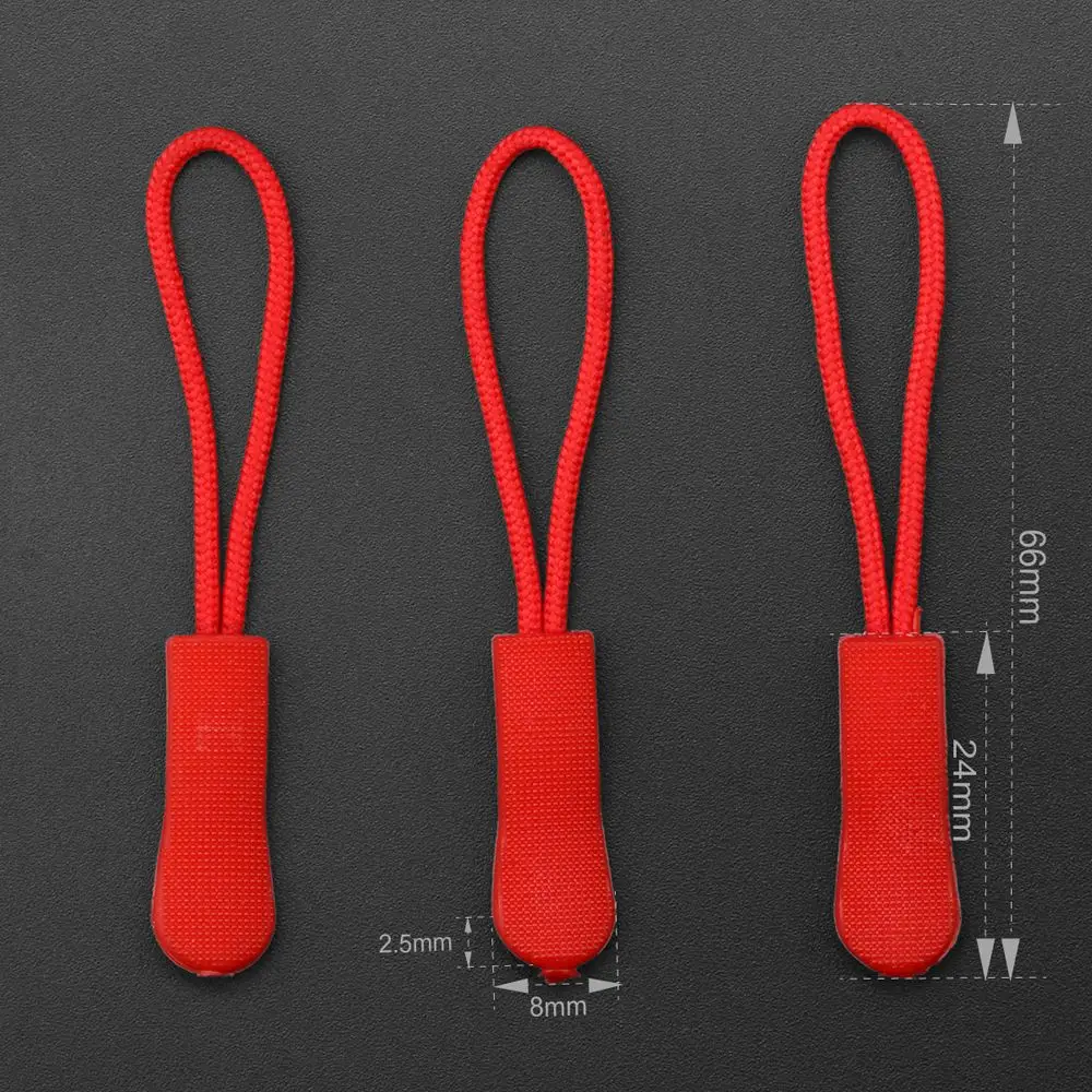 

20Pcs Zipper Pull Puller End Fit Rope Plastic Zipper Rope DIY Bag Clothes Sewing Accessories