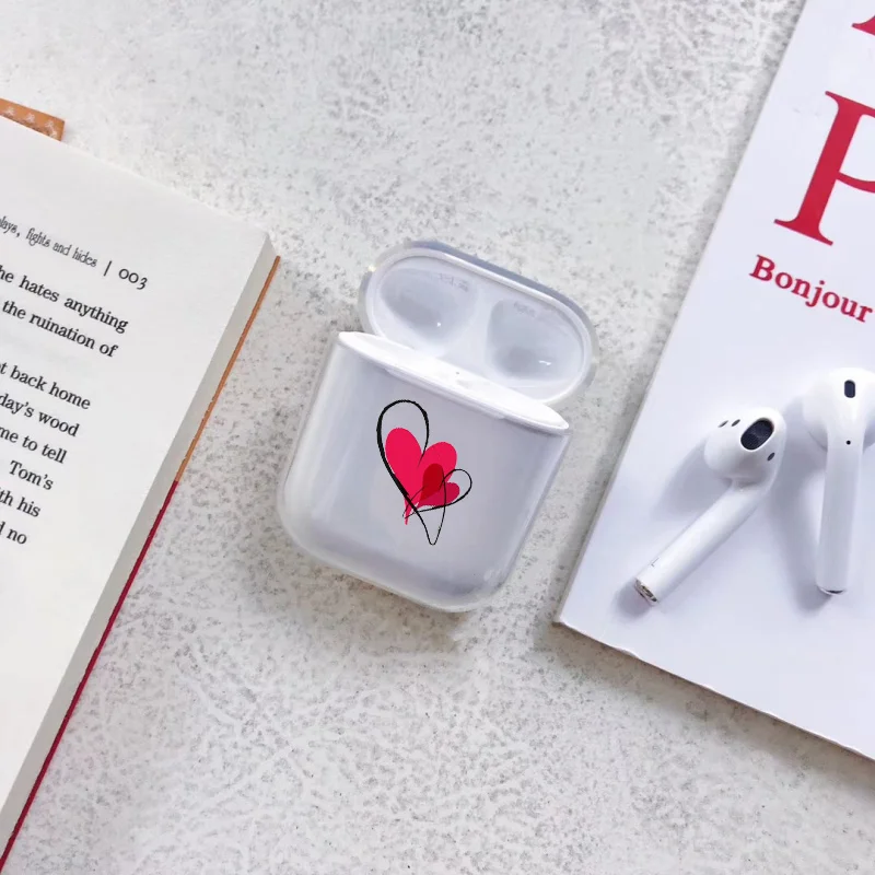 

Soft Cute For Air Pods Case For Apple Airpods Case Luxury Simple Love Transparent Airpods Case in Bluetooth Earphone Accessories