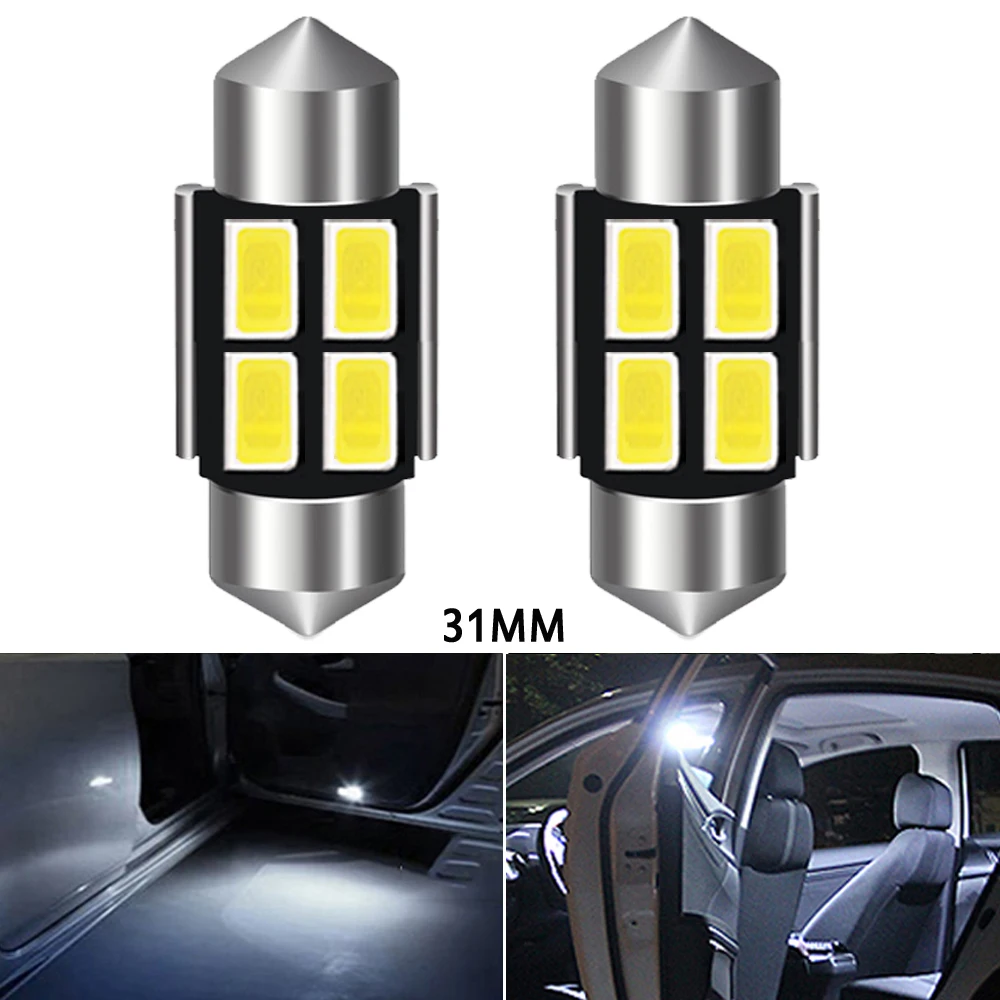 

2PCS C5W led CANBUS bulb 12V Festoon 31mm 36mm 39mm 41mm c5w c10w Reading Lamp Car Interior Light 5630 SMD White Error Free